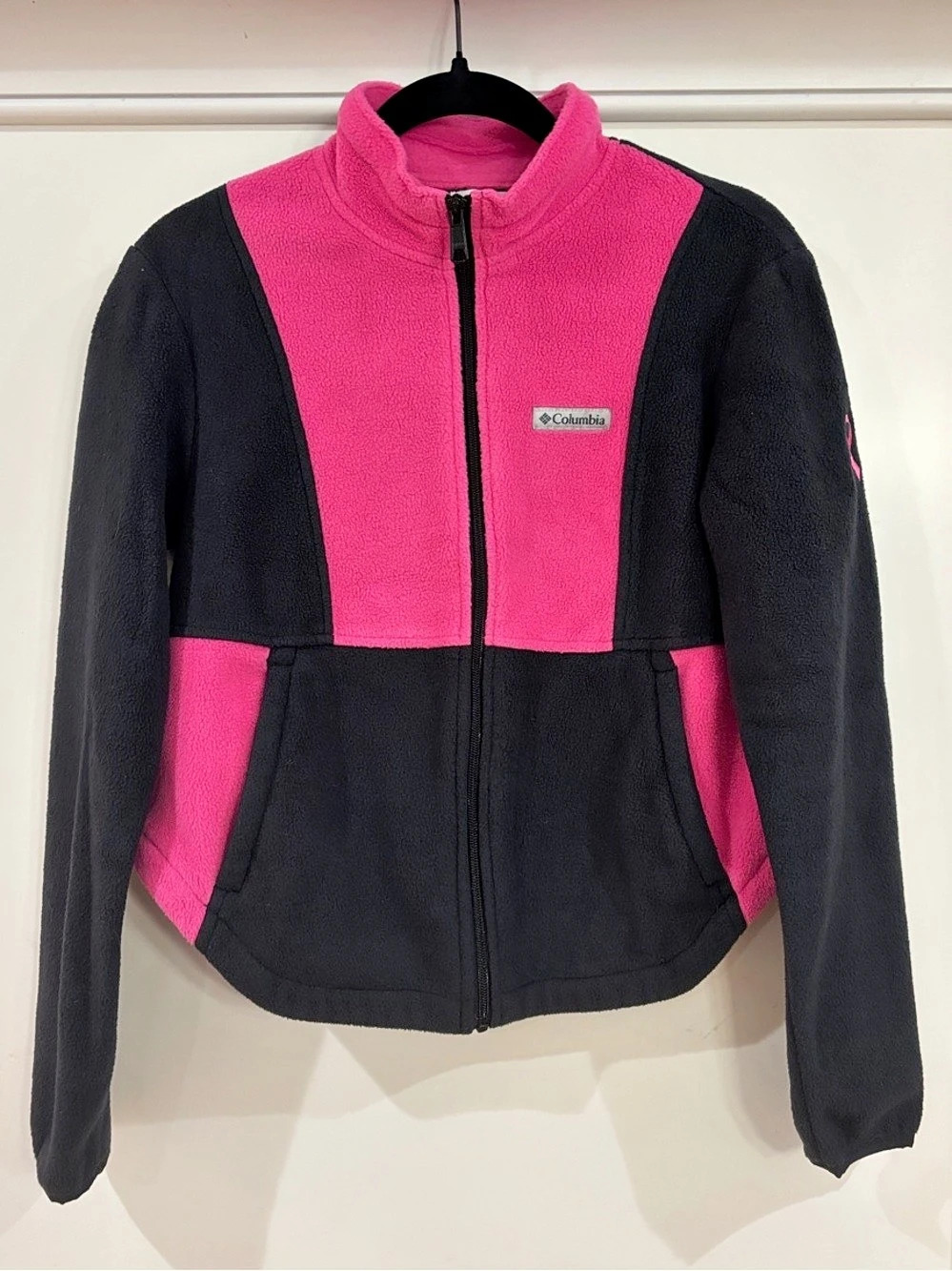 Columbia Tested Tough in Pink Colorblock Full Zip Fleece Jacket M